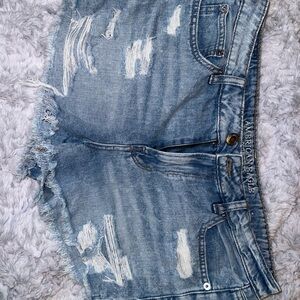American Eagle Outfitters Light Blue Distressed Denim Cutoff Shorts